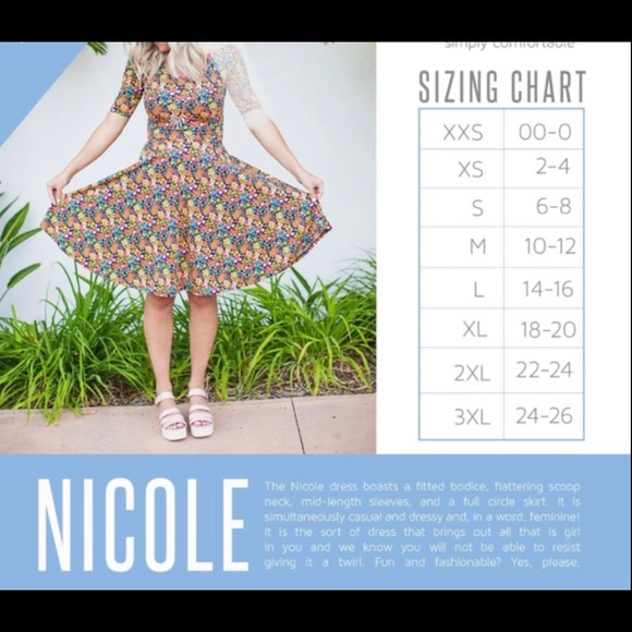 NWT✨LuLaRoe Blue Nicole Dress - Picture 2 of 7